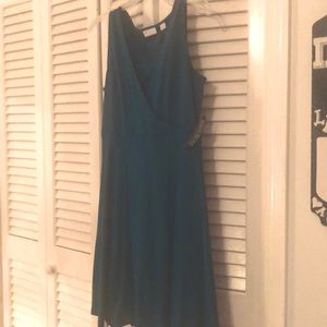 Teal low cut dress